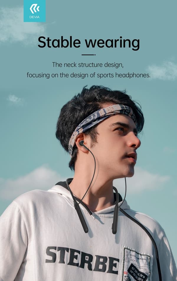 Bluetooth Smart Trådlös Handsfree Neckband Devia Kintone Svart