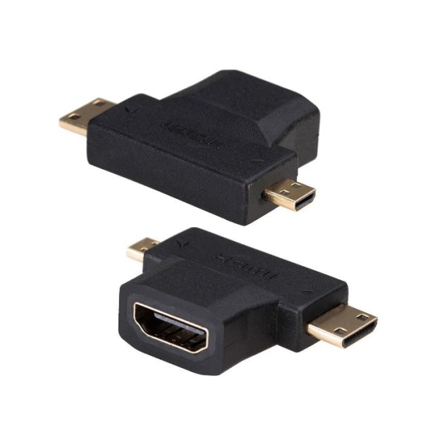 Akyga HDMI adapter, HDMI hona till mini-HDMI, mikro-HDMI hane Svart