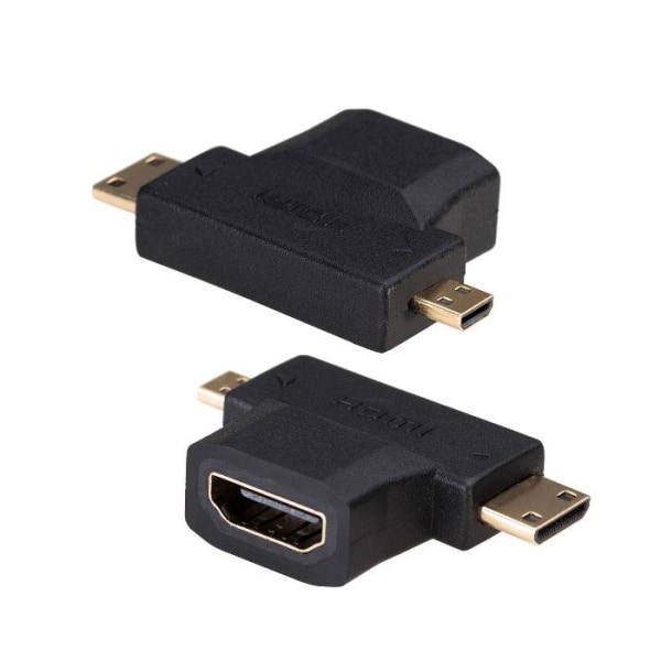 Akyga HDMI-sovitin, HDMI naaras - mini-HDMI, mikro-HDMI uros Black