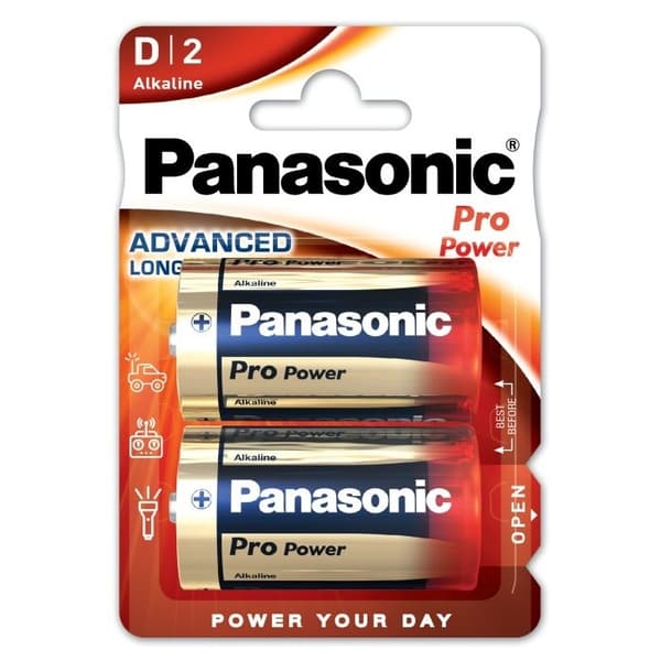 Panasonic Pro Power D Alkaline 1.5V Batteri (LR20) – 2-pack Multicolor