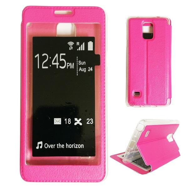 Samsung Galaxy Note 4 Smart View Flip Case Fodral - Rosa Pink