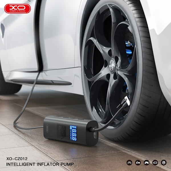 XO Trådlös 6000mAh hjul/däckpump Luftkompressor Svart