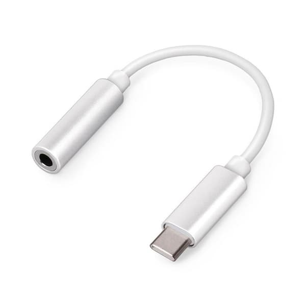 USB-C till 3.5mm Audio Adapter Samsung/Andriod Mobiler - Vit White