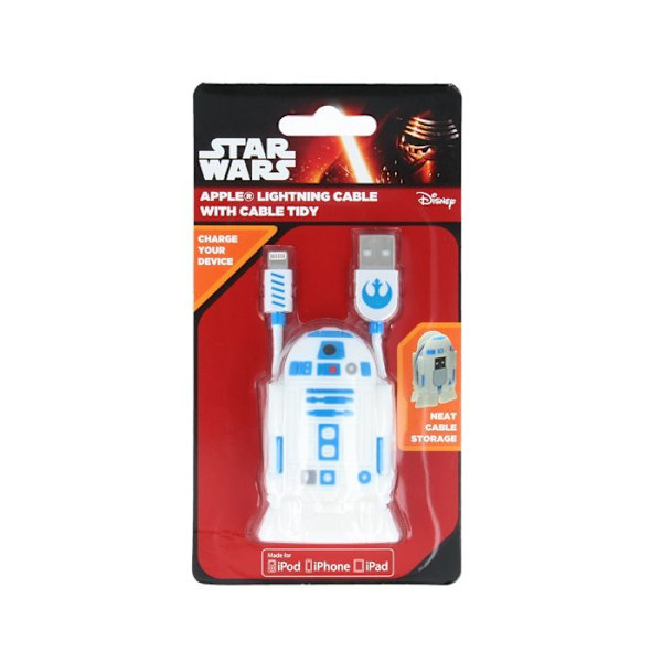 Star Wars R2D2 Lightning -kaapeli iPhone iPad iPodille White