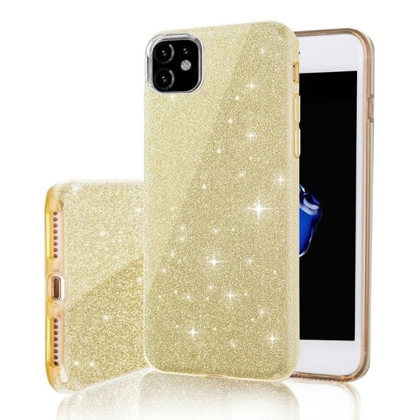 iPhone X / XS - 3in1 Glitter elegantti pehmeä kotelo - kultaa Gold