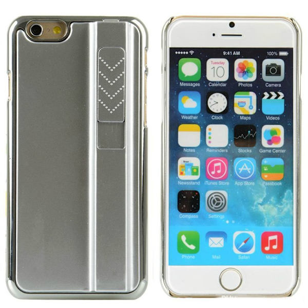 iPhone 6 / 6S - Bakstycket med Inbyggd Cigarettändare -Silver Silver