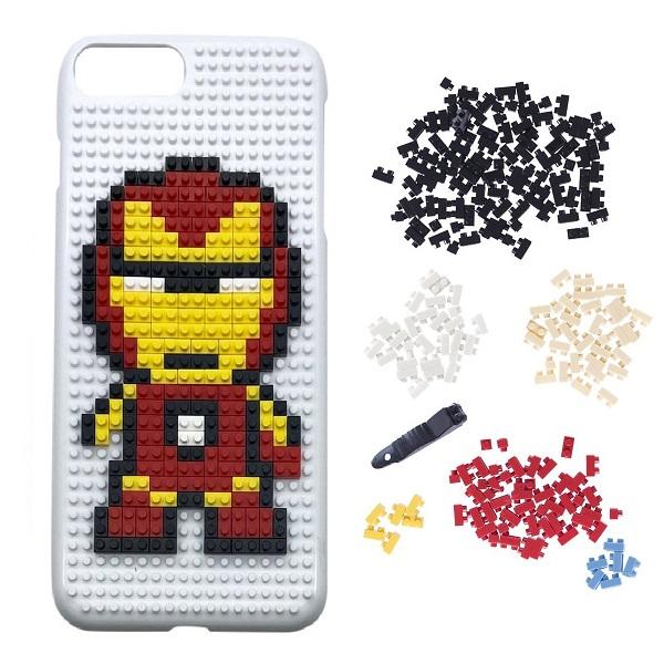 iPhone 7/8 Building Blocks Tyylikäs takakansi - Iron Man White