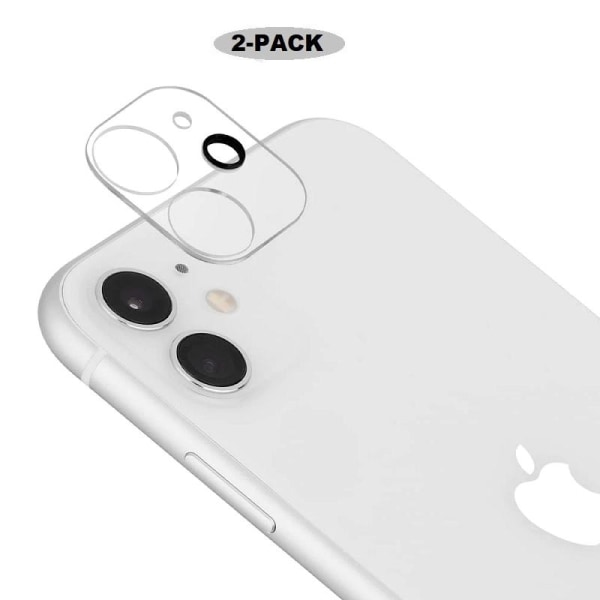 2 kpl - iPhone 11 - 3D-kameran karkaistu lasi Transparent