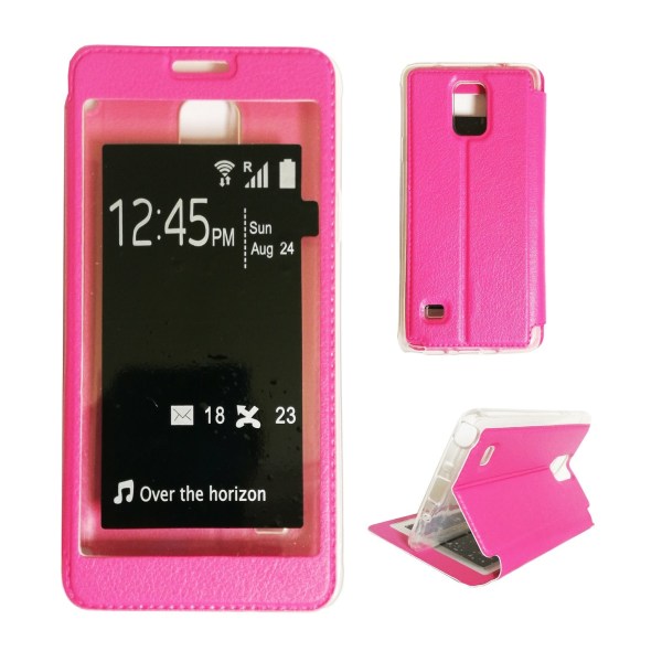 Samsung Galaxy Note 4 Smart View Flip Case Fodral - Rosa Rosa