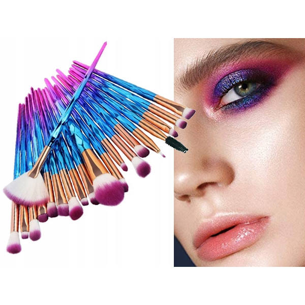 Sminkborstar 20st, Professionell Makeup brushes multifärg
