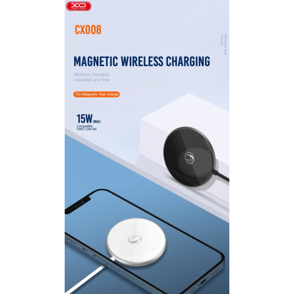 15W MagSafe-kompatibel magnetisk trådløs oplader White