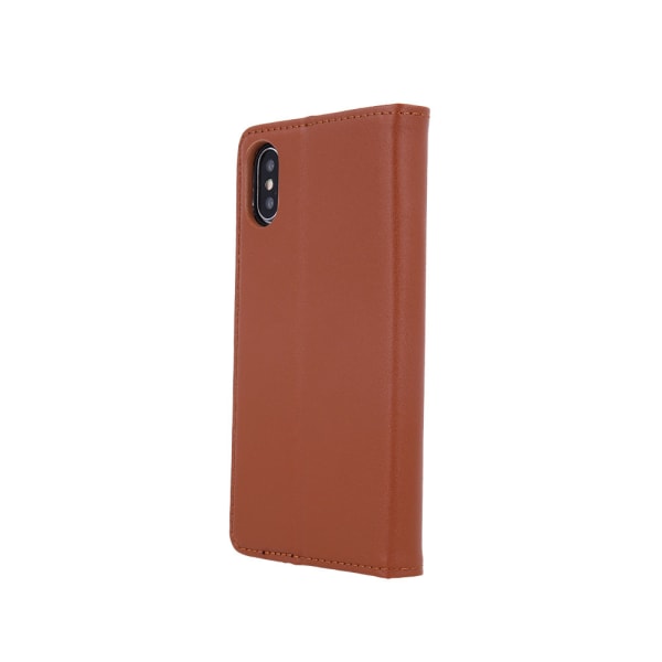 iPhone XR - Aito nahkainen läppäkotelo - Kännykkälompakko - ruskea Brown