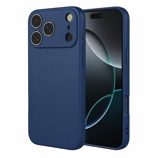 iPhone 17 Pro / iPhone 18 Pro- Matt TPU Mjuk Skal - Mörkblå Dark blue