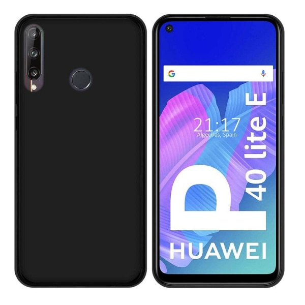 Huawei P40 Lite E - Matt TPU Blødt Cover - Sort Black