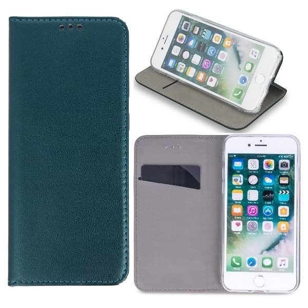 iPhone 17e / iPhone 16e - Smart Magnet Mobilplånbok Mörkgrön Mörkgrön