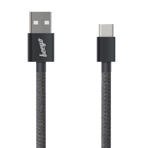 Beeyo USB-C 2Amp Twine Laddningskabel - Svart Svart