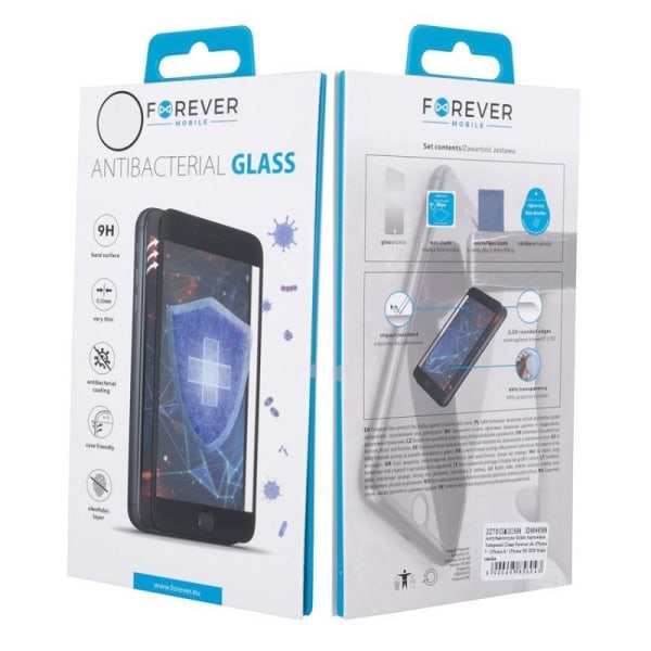 iPhone SE 2022 / SE 2020/7/8 - Antibakterielt hærdet glas Transparent