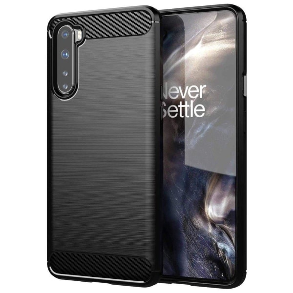 OnePlus Nord - Fleksibelt Carbon Soft TPU Cover - Sort Black