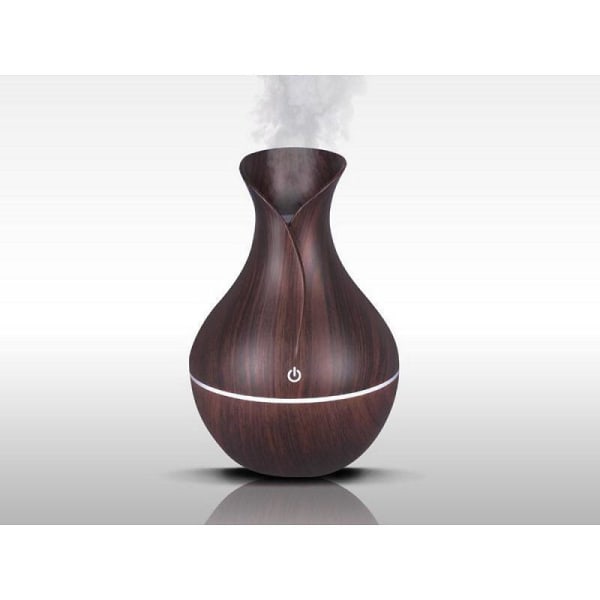Luftfuktare Aroma Diffuser 4 färger upplyst 130ml Mörk trä Mörkbrun
