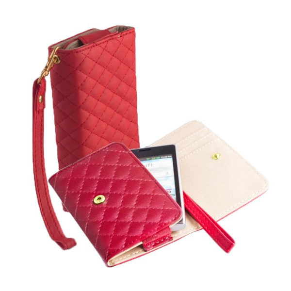 Universal Stylish Pouch Mobilplånbok för Mobil Storlek till 6" Röd