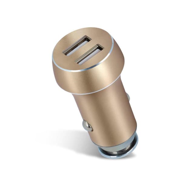 Snabb Billaddare FOREVER Metall 15.5W 3.1A Dual USB Guld för iPhone Samsung Android Guld