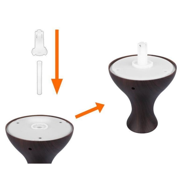 Luftfugter Aroma Diffuser 4 farver oplyst 130ml Mørkt træ Dark brown