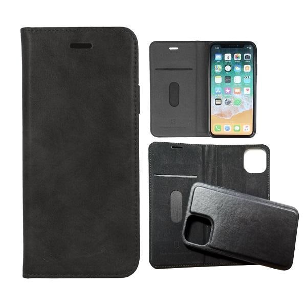 iPhone 11 PRO - Forever Gamma 2i1 Äkta Läder Mobilplånbok  Svart Black