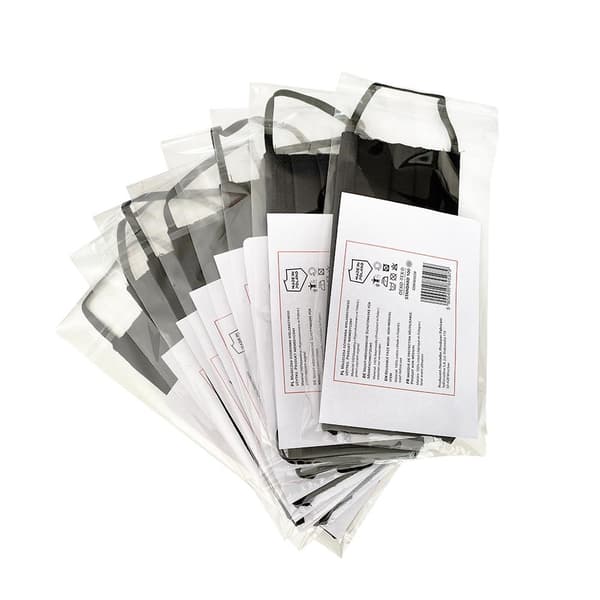 4-Pack - Tvättbar Mask / 100% cotton Munskydd - Svart Black