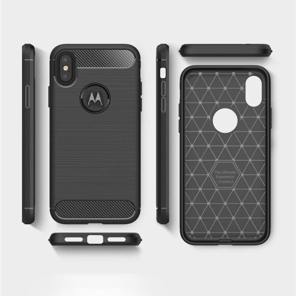 Motorola Moto G8 Power - Joustava hiilikuitupehmeä TPU-suojus - musta Black