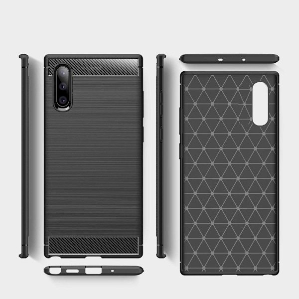 Samsung Galaxy A10 - Flexibel Carbon Mjuk TPU Skal - Svart Svart