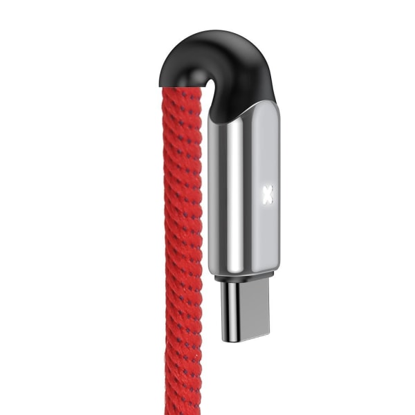 Baseus USB-C 3Amp oprullet ladekabel - 50cm Red