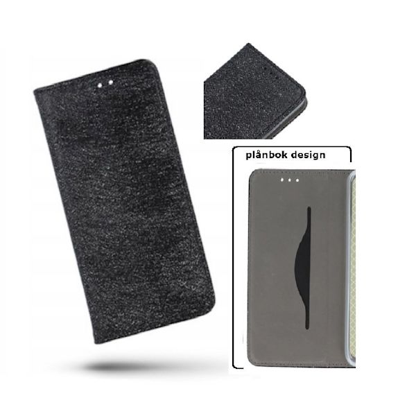 iPhone X / XS - Smart Shine Flip Case Mobilplånbok - Svart Black