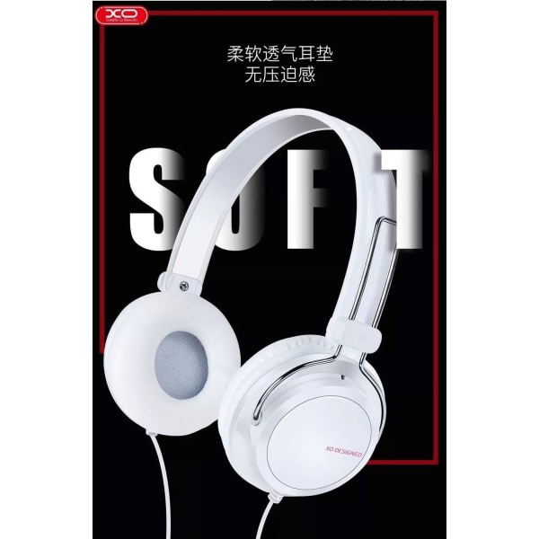 XO S32 kvalitetslyd OnEar hovedtelefoner - hvid White