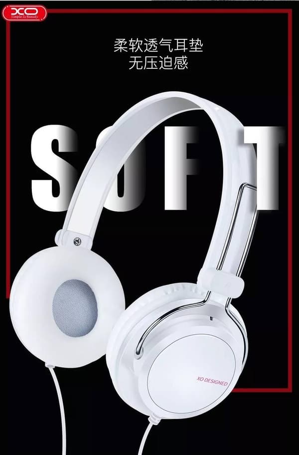 XO S32 kvalitetslyd OnEar hovedtelefoner - hvid White