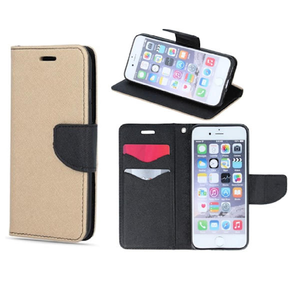 Huawei P30 Lite - Smart Fancy Fodral Mobilplånbok - Guldsvart Gold