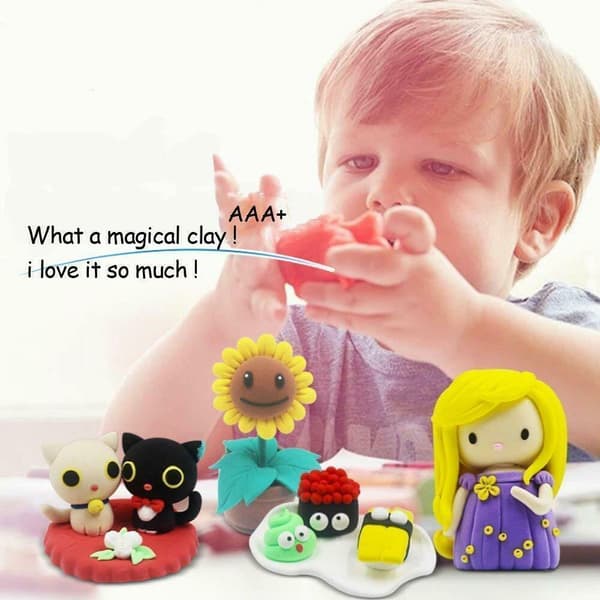 12-Pack Mjuk och Stretchy Bouncing Clay / Fluffy Slime Multicolor