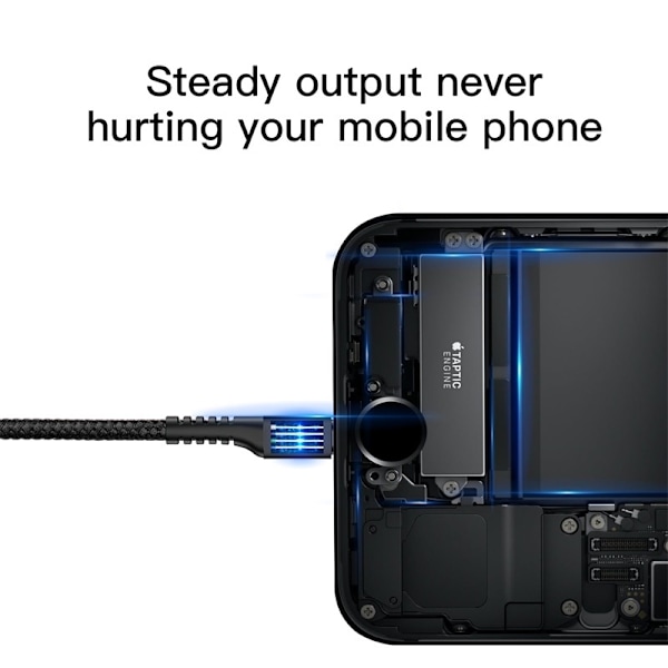 iPhone Snabbladdning Lightning kabel för iPhone / iPad - 100cm Svart