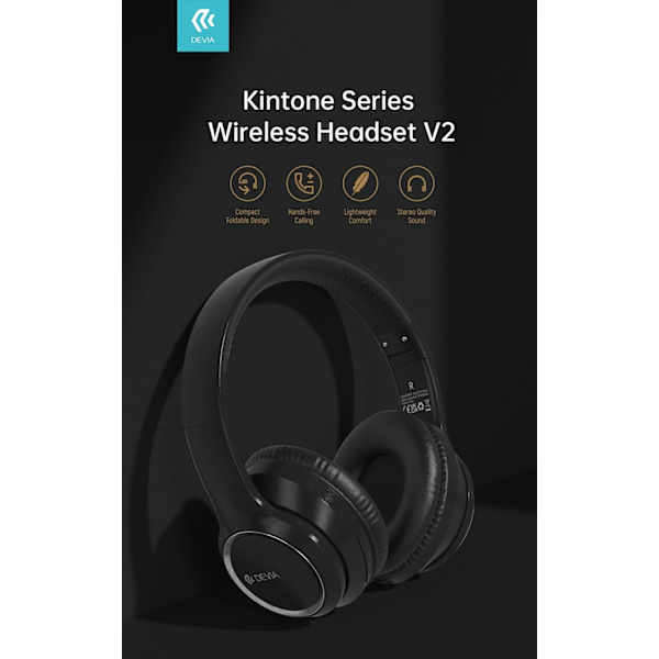 Devia Kintone Vikbara On-Ear 40mm Trådlösa Bluetooth 5.2 HD-hörlurar Blå Blå