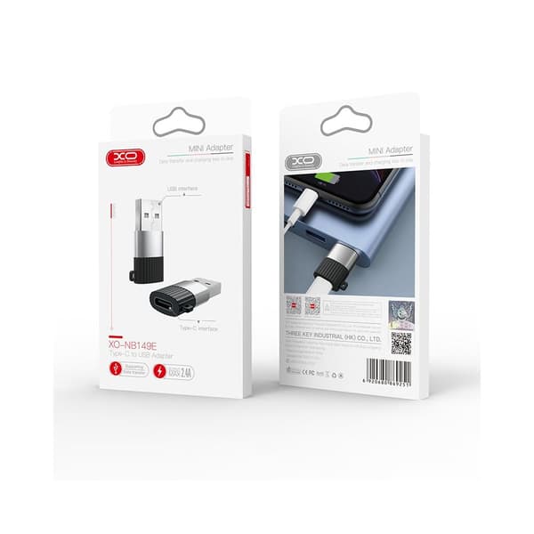 USB-adapter USB typ A (hane) till USB-C (hona) Laddning Dataöverföring Svart