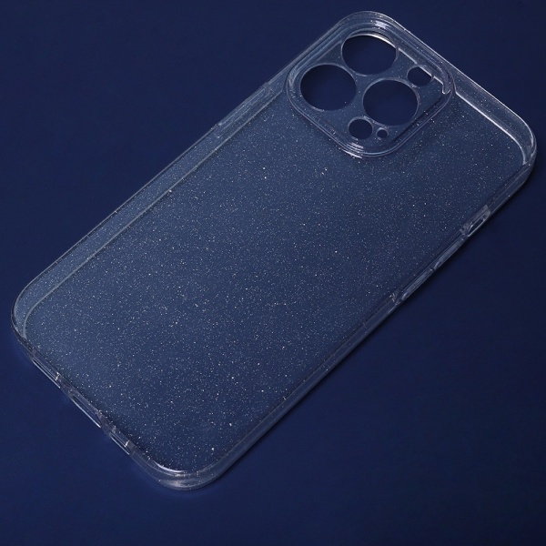 iPhone 15 PRO MAX - Beskyttende Elegant Shine Slim Soft Cover Transparent