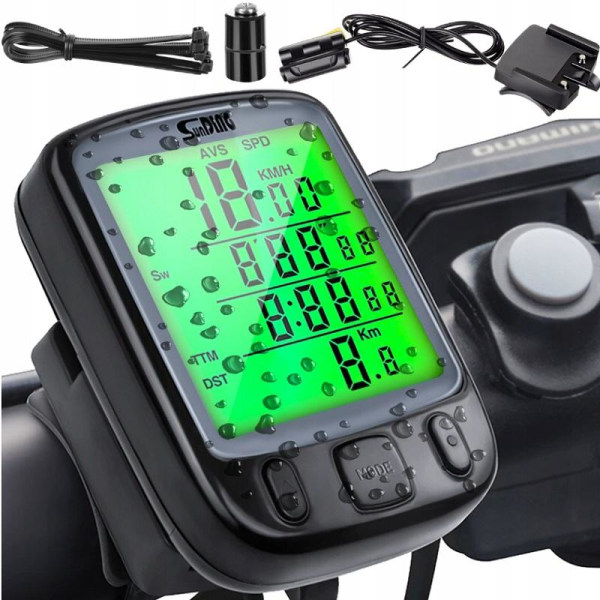 Multifunktionel speedometer kablet cykelcomputer Black
