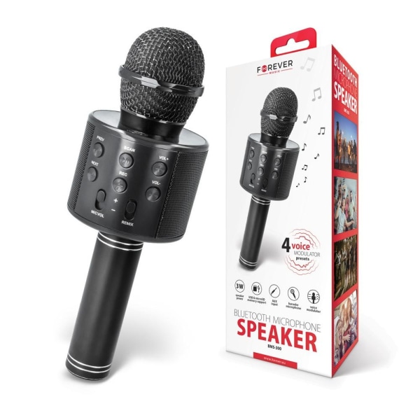 Forever BMS-300 Mikrofon med Bluetooth Højttaler - Sort Black
