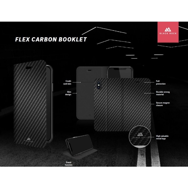 Black Rock iPhone 6 Plus / 6s Plus Flex Carbon -mobiililompakko Black