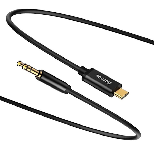 USB-C till 3,5 mm AUX-ljudkabel Universal Baseus Yiven M01 -1.2m Svart