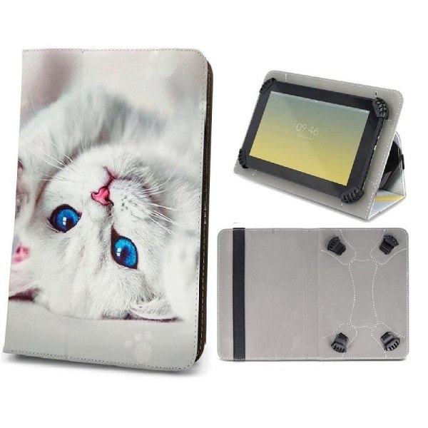 Universal Flip-etui til 7"-8" tablets - Cute Kitty Grey