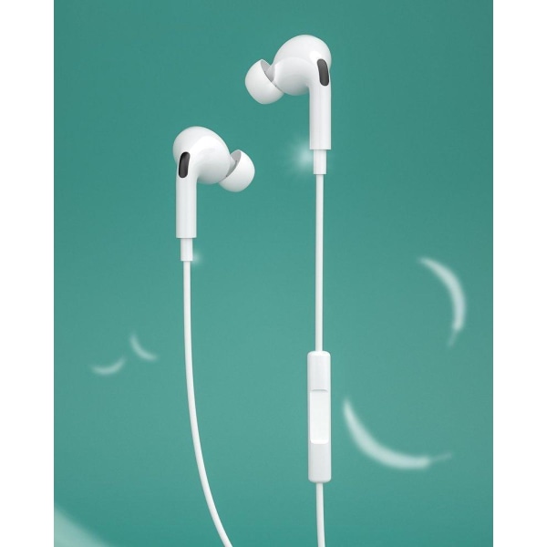 Lightning Wired Earphone med volymkontroll för iPhone iPad iPod Vit