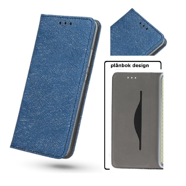 iPhone X / XS - Smart Shine Flip Case Mobilplånbok - Blå Blå