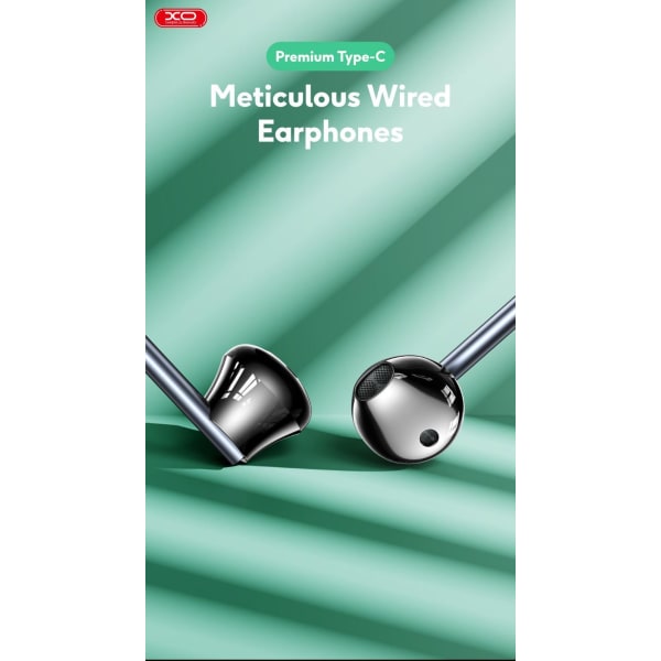 USB-C In-Ear Hörlurar med Mikrofon iPhone 15,16 /Samsung /Android Vit