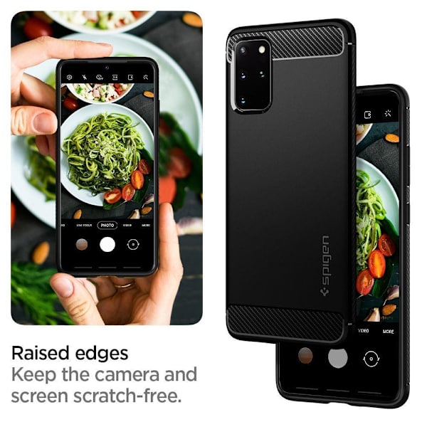 Samsung Galaxy S20 Plus  - SPIGEN Rugged Armor Skal - Mattsvart Svart
