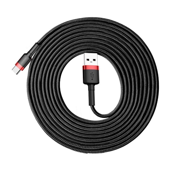 Baseus USB-C Hurtig opladning Ladekabel Samsung / Android -3m Black